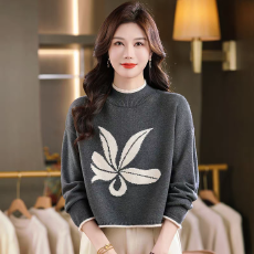 批发小个子高腰羊毛衫女秋冬<b class='q'>新款</b>洋气针织打底内搭外穿提花毛衣