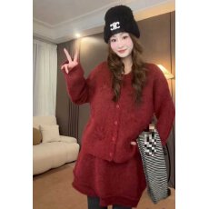 批发巨好看独特漂亮深秋冬装一整套小香风<b class='q'>立体</b><b class='q'>花朵</b>毛衣半身裙两件套装