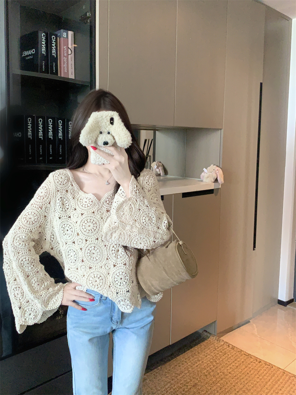 BY30786# 早秋新款镂空针织衫防晒罩衫V领小衫上衣女 服裝批發女裝批發服飾貨源