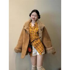 两面穿皮毛一体毛毛外套女冬季加厚宽松机车服上衣羊羔毛皮草外套