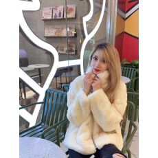 批发懒兔毛绒仿反季节皮草外套上衣超好看流行款保暖女生开衫常规长袖