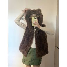 批发2025秋季新款环保皮草皮毛一体<b class='q'>马夹</b>外套多巴胺<b class='q'>马甲</b><b class='q'>女装</b>简约上衣潮