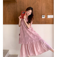 批发2026超好看粉色吊带连衣裙女夏多巴胺高级感海边度假沙滩<b class='q'>背心</b>长裙