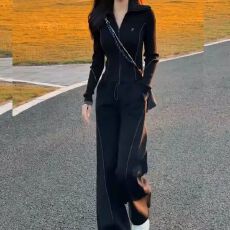 批发2026春<b class='q'>秋</b>新款韩版休闲运动服套装女开衫上衣阔腿裤两件套#936
