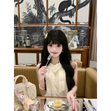 批发千金少女挂脖连衣裙女夏季<b class='q'>甜美</b>收腰公主蛋糕裙别致设计感蓬蓬裙子