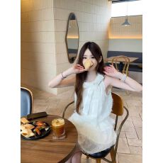 批发千金少女挂脖连衣裙女夏季<b class='q'>甜美</b>收腰公主蛋糕裙别致设计感蓬蓬裙子