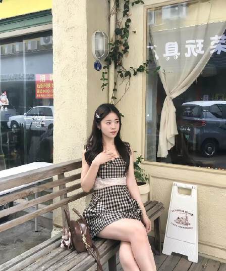프랑스식 레트로 체크무늬 베이비 칼라 민소매 드레스 아이들 여름 작은 키 레이스 허리 수축 슬림해 보이는 조끼 미니 스커트