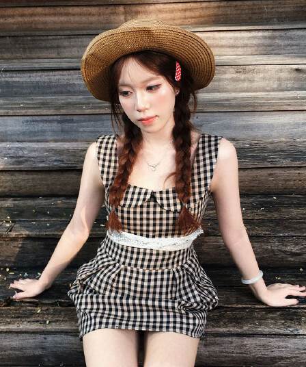프랑스식 레트로 체크무늬 베이비 칼라 민소매 드레스 아이들 여름 작은 키 레이스 허리 수축 슬림해 보이는 조끼 미니 스커트