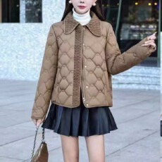 批发秋冬洋气短款棉衣外套<b class='q'>中年</b>女装小个子棉袄<b class='q'>中老年</b>冬装翻领棉服