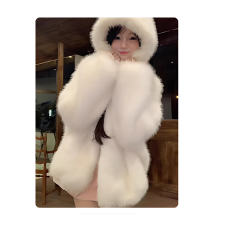 批发瑞茜·威瑟斯 冬日恋歌 秋冬小众设计<b class='q'>甜美</b>可爱保暖毛毛外套