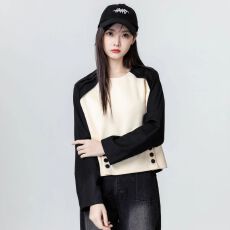 批发复古插肩袖韩系小个子舒适<b class='q'>卫衣</b>女装设计感小众春秋新款宽松上衣潮