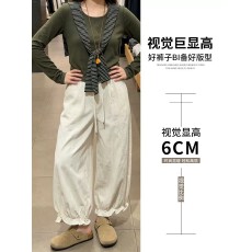 批发立体内包边 花苞裤女夏薄款宽松<b class='q'>休闲</b>今灯笼阔腿运动裤