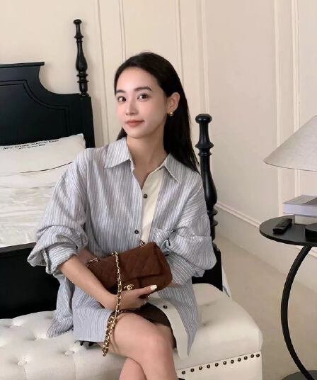 원본 포함 면 체크무늬 아메리칸 레트로 배색 격자 무늬 셔츠 이른 가을 루즈핏 긴팔 맨위