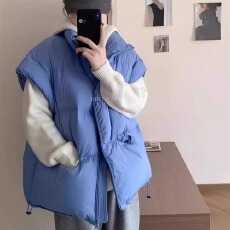 批发外贸跨境大码羽绒棉背心女士新款<b class='q'>秋</b>冬季好看叠穿保暖马夹