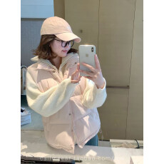 批发高品质立领门襟棉服420G冬季新款宽松3D弹力印花马甲面包服女