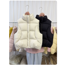批发羽绒马甲女2026冬季新款短款小个子加厚面包服韩系坎肩简约马夹潮