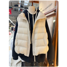 批发排骨款羽绒服马甲女秋冬<b class='q'>胖</b><b class='q'>MM</b><b class='q'>时尚</b>拼接立领无袖坎肩