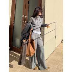 批发复古休闲时尚套装2026年春季新款修身显瘦针织连帽卫衣长<b class='q'>裤</b>两件套