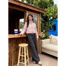 批发轻薄短款羽绒服女2025年冬季超好看立领短外套波点休闲<b class='q'>裤</b>套装女