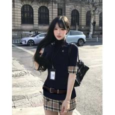 批发高智坏学姐韩系学院风两件套女春季格纹拼接长袖格子包臀短裙