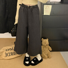 批发实拍九分裤女2025秋冬季极简高腰显瘦宽松简约时尚阔腿裤休闲裤女