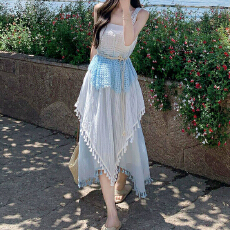 批发波西米亚民族风套装女夏季海边度假<b class='q'>镂空</b>罩<b class='q'>衫</b>内搭吊带半身裙三件套