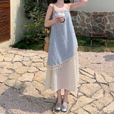 批发不规则设计感流苏吊带长裙夏季新款小清新<b class='q'>甜美</b>减龄初恋少女连衣裙