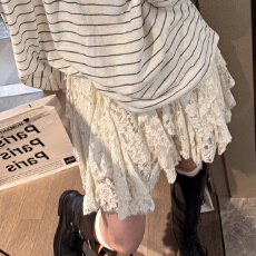 批发韩系复古立体花朵蕾丝蛋糕裙夏季高腰不规则A字<b class='q'>半身裙</b>小清新中裙