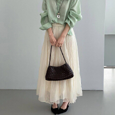 批发纱裙<b class='q'>半身裙</b>女春季高级感两面穿2026新款显瘦遮胯a字蕾丝<b class='q'>百褶</b>裙子