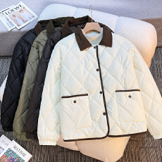 批发新款羽绒绵服女短款小个子韩版宽松加厚连帽面包服保暖外套