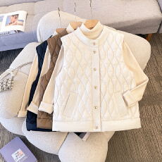 批发实拍羽绒棉马甲背心女新款秋冬季外穿时尚百搭坎肩马夹加厚外套