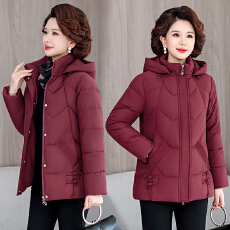 批发中年妈妈冬装外套加绒加厚羽绒棉服秋冬新款棉袄<b class='q'>中老年</b>女冬季棉衣