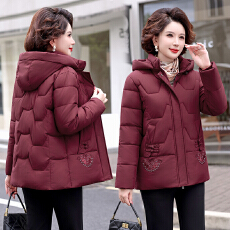 批发中年妈妈冬装外套加绒加厚羽绒棉服秋冬新款棉袄<b class='q'>中老年</b>女冬季棉衣
