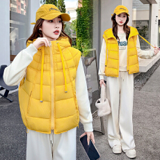 实拍大码胖mm时尚洋气棉服马甲背心2026秋冬宽松坎肩棉衣外套女