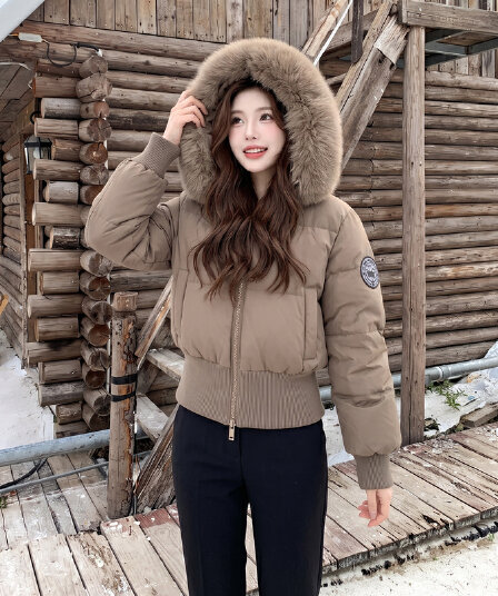 실사 빅 사이즈 여성 의류 면 의류 통통한 여동생 겨울 새로운 한국 스타일 루즈핏 두꺼운 패딩 재킷 작은 키 면 옷