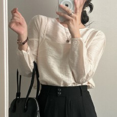 批发法式雪纺衫女chic小众设计透视小衫<b class='q'>吊带</b><b class='q'>背心</b>独特长袖衬衫两件套装