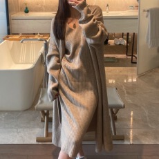 批发慵懒迷人两件套针织两件套装秋冬高级感开衫<b class='q'>外套</b>背心连衣裙