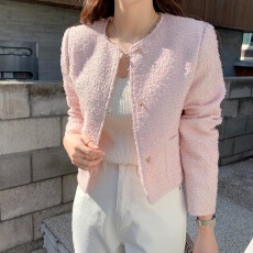 批发2025<b class='q'>春</b>季新品韩版优雅粗纺混色小香风外套西服