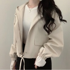 批发春秋百搭学院风短款夹克外套风衣