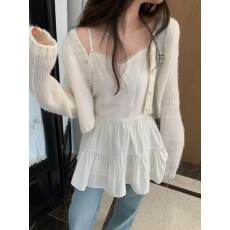 批发韩国东大门春季新款时尚蕾丝拼接边吊带背心