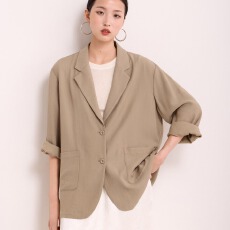 批发亚麻<b class='q'>西装外套</b>西服女薄款春夏新款防晒衫上衣高级休闲气质老钱风