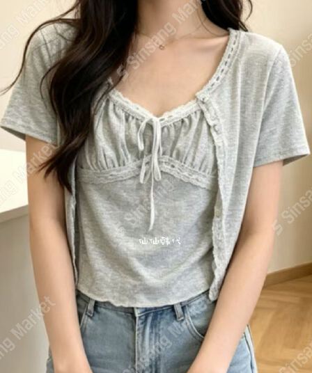 2026 여름 한 부서 여성 의류 패션 슬립 투피스 세트 오픈 가디건 다용도 캐주얼 카드 爱女 세트