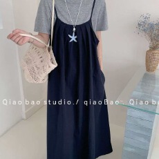 批发2026夏季新品简约<b class='q'>时尚</b>短袖上衣+吊带<b class='q'>连衣裙</b>套装
