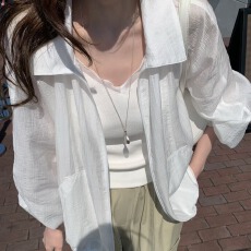 批发2026年 <b class='q'>韩国</b>风春夏宽松百搭翻领防晒外套显白超清防晒外套