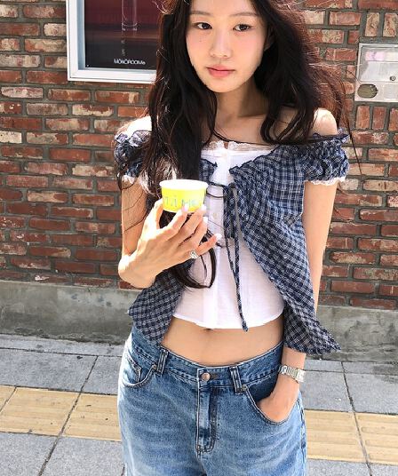 한국 chic 한 부서 단색 행침 목 슬립 코디 펌프 Pleat 체크무늬 셔츠 오픈 가디건