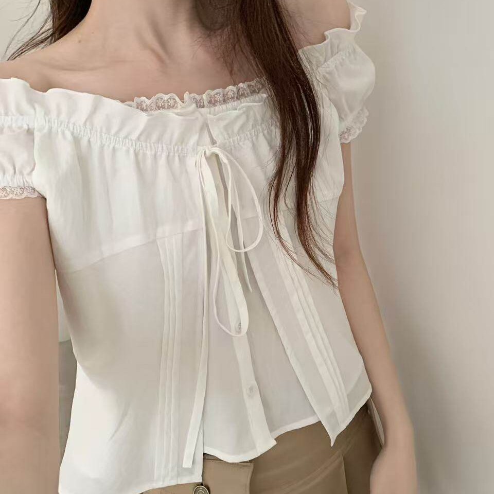 절묘한 페이크 레이어드 레이스 칼라 스트랩 캐주얼 작은 셔츠 759 판매 된 86 슈퍼 400 명 플러스 구매