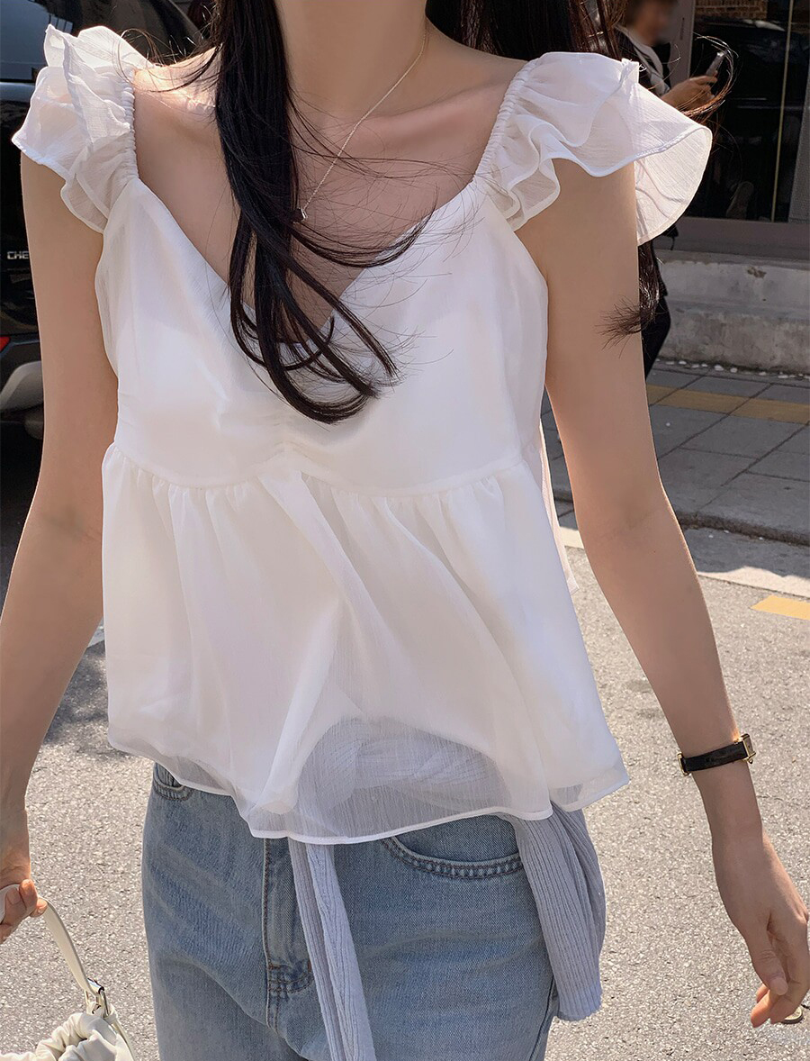 2026 년 Feifei 소매 쇼트 스타일 맨위 여성 여름 캐주얼 다용도 슬림해 보이는 V넥 품격 고급 센스 쉬폰 블라우스