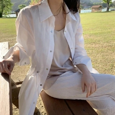 批发韩版春夏外套薄款<b class='q'>中长款</b><b class='q'>开衫</b>抽绳收腰衬衫式风衣外套<b class='q'>中长款</b>