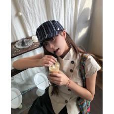 批发日系穿搭修身短袖衬衫<b class='q'>女</b>夏季设计感小众短款立领正肩收腰T恤上衣