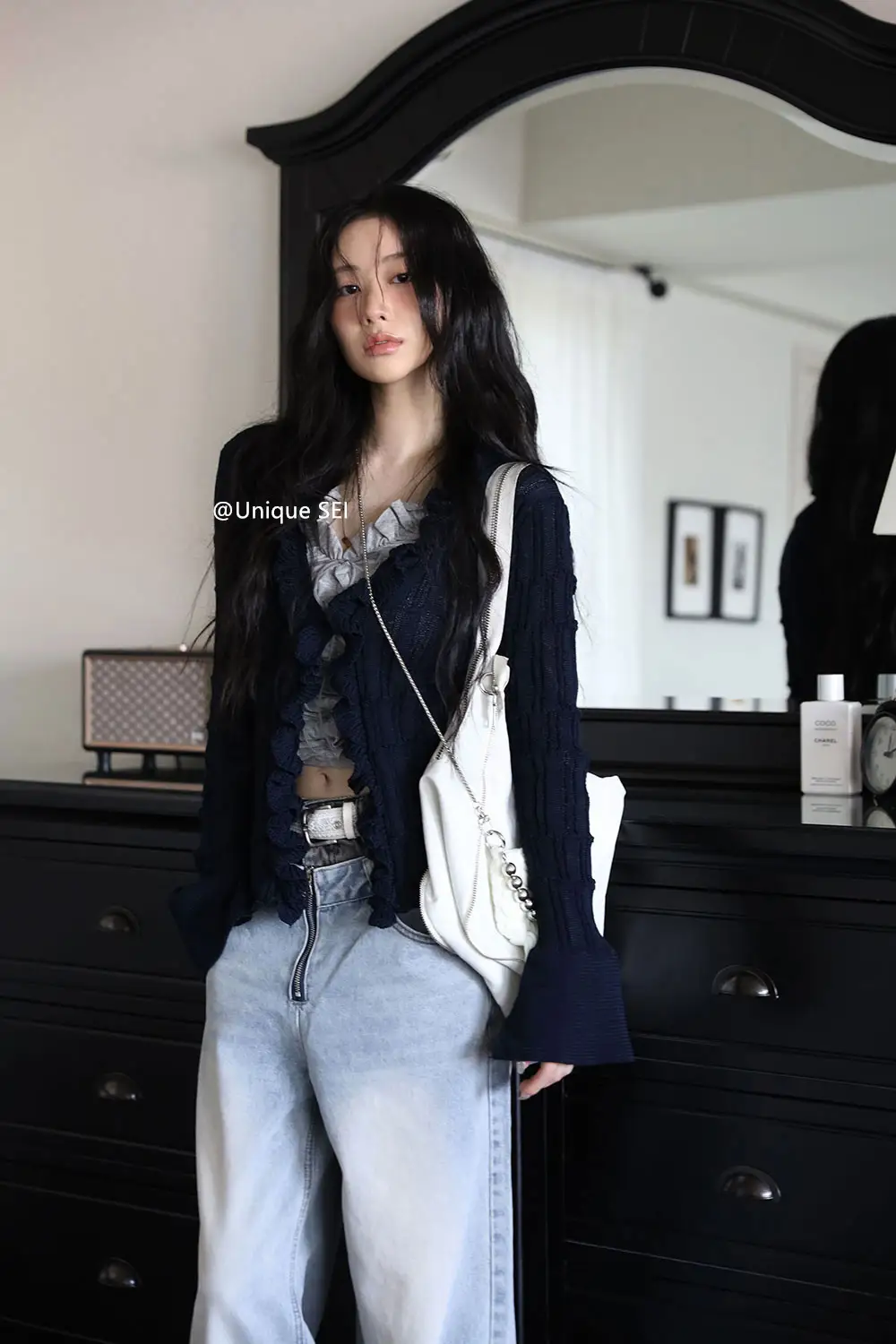 프릴 디테일 꽈배기 가디건 상세 이미지 5